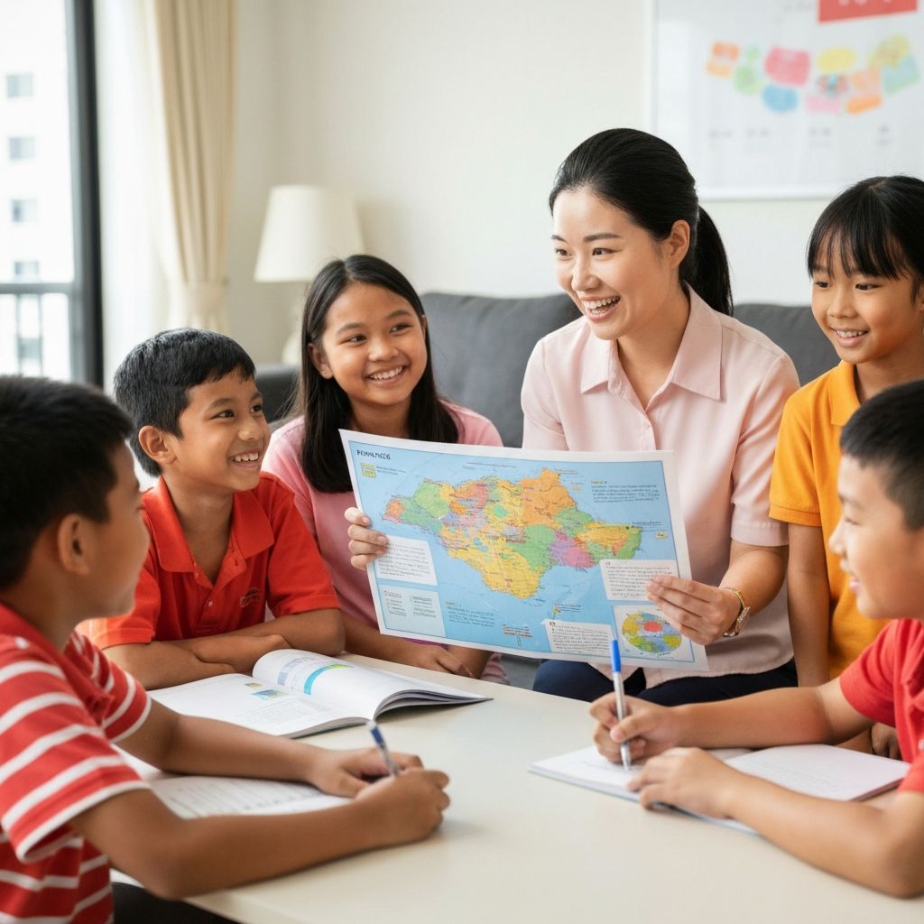 Host teaching a class